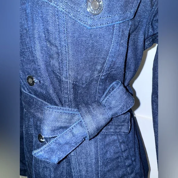 Favorite Daughter The Jane Waterloo Denim Toe Waist Trench Coat S - Picture 3 of 5